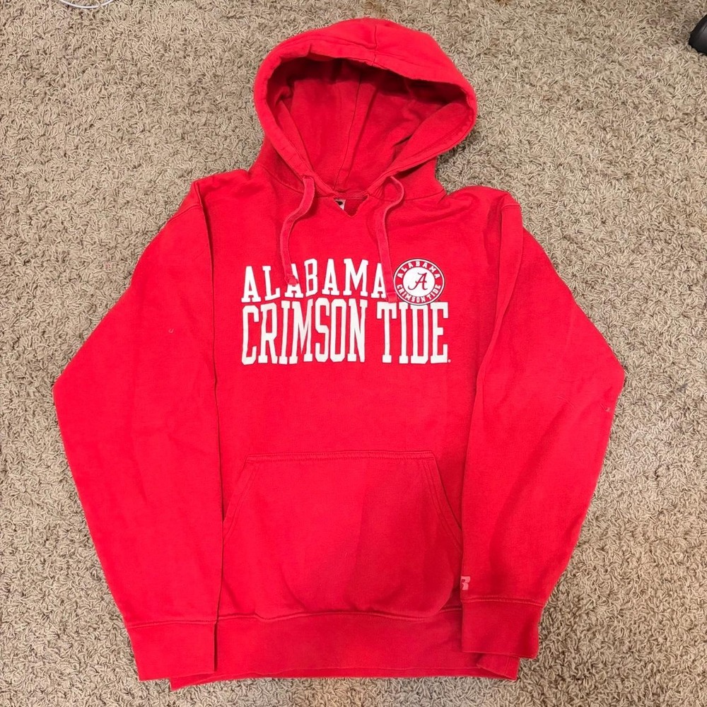 Russell Alabama Crimson Tide Hoodie Mens Medium Red Vintage Pullover Sweatshirt
